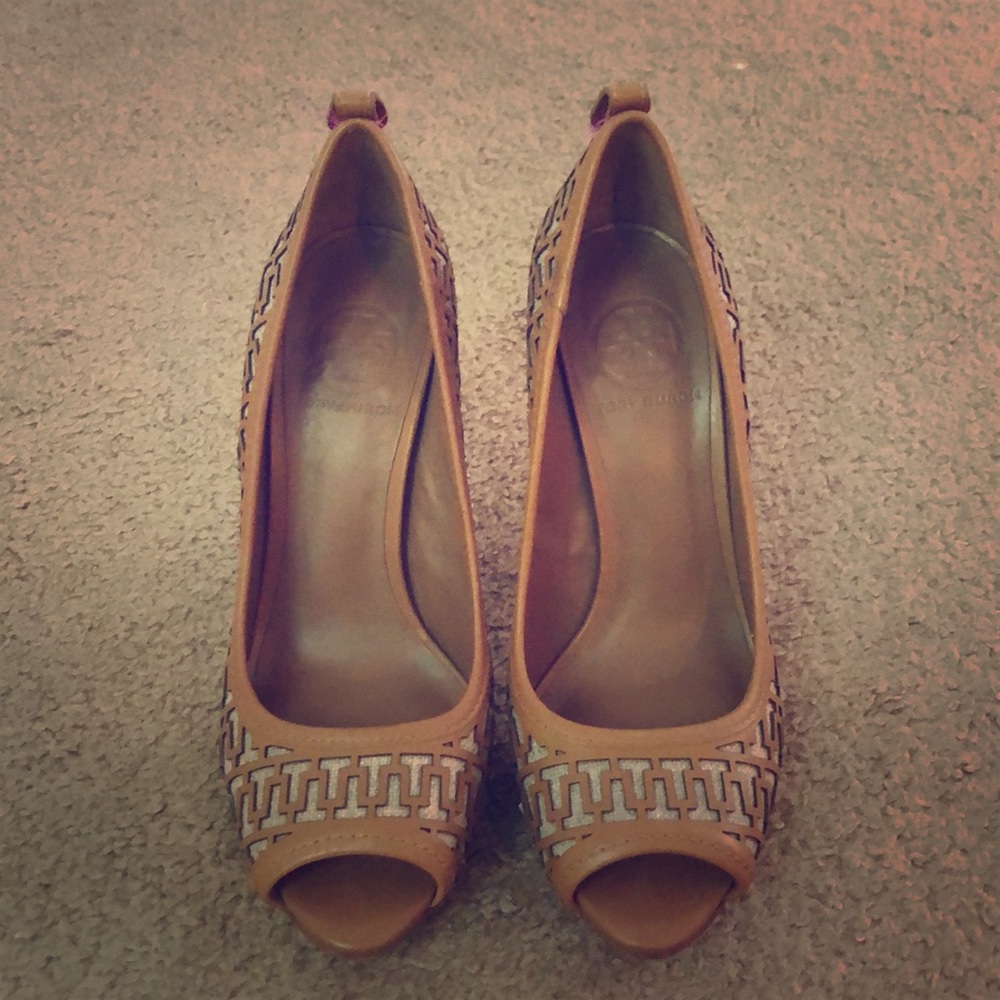 Tory Burch peep toe pumps